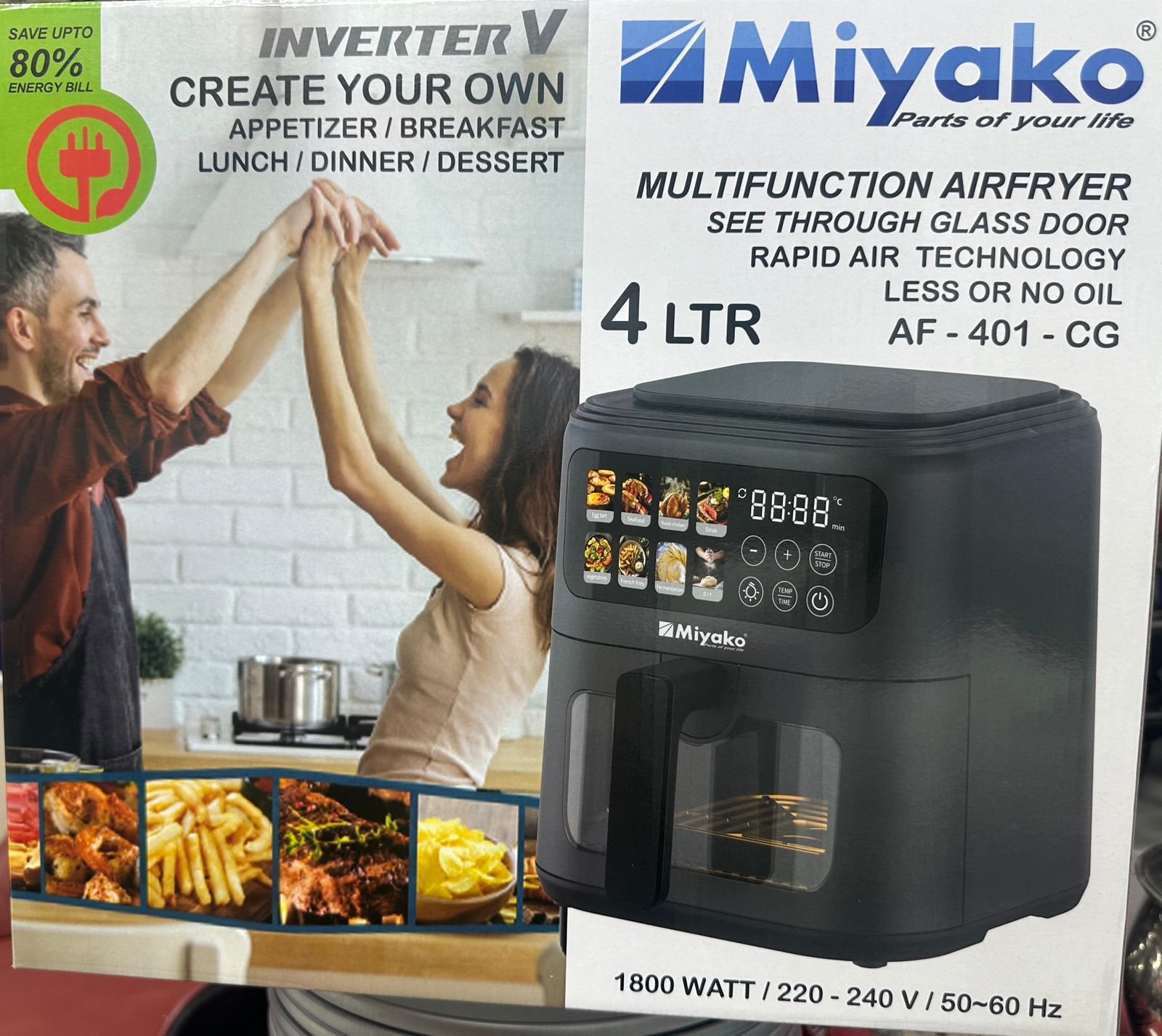 Miyako Air Fryer AF-600-CG 4 Liter, Rapid Air Technology, 1800 Watts, Best Quality & Best Price in BD