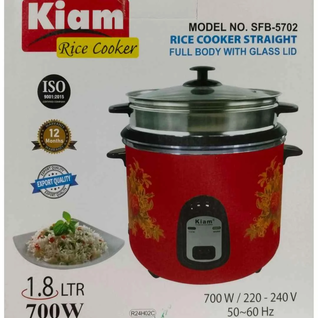 Kiam SFB-5702 Stainless Steel Double Pot Rice Cooker – 1.8 Liter